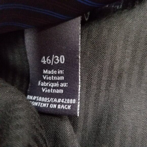 GS Mens Dress Pants 46/30 Charcoal Black Wool Blend Professional Business Formal - Picture 4 of 9